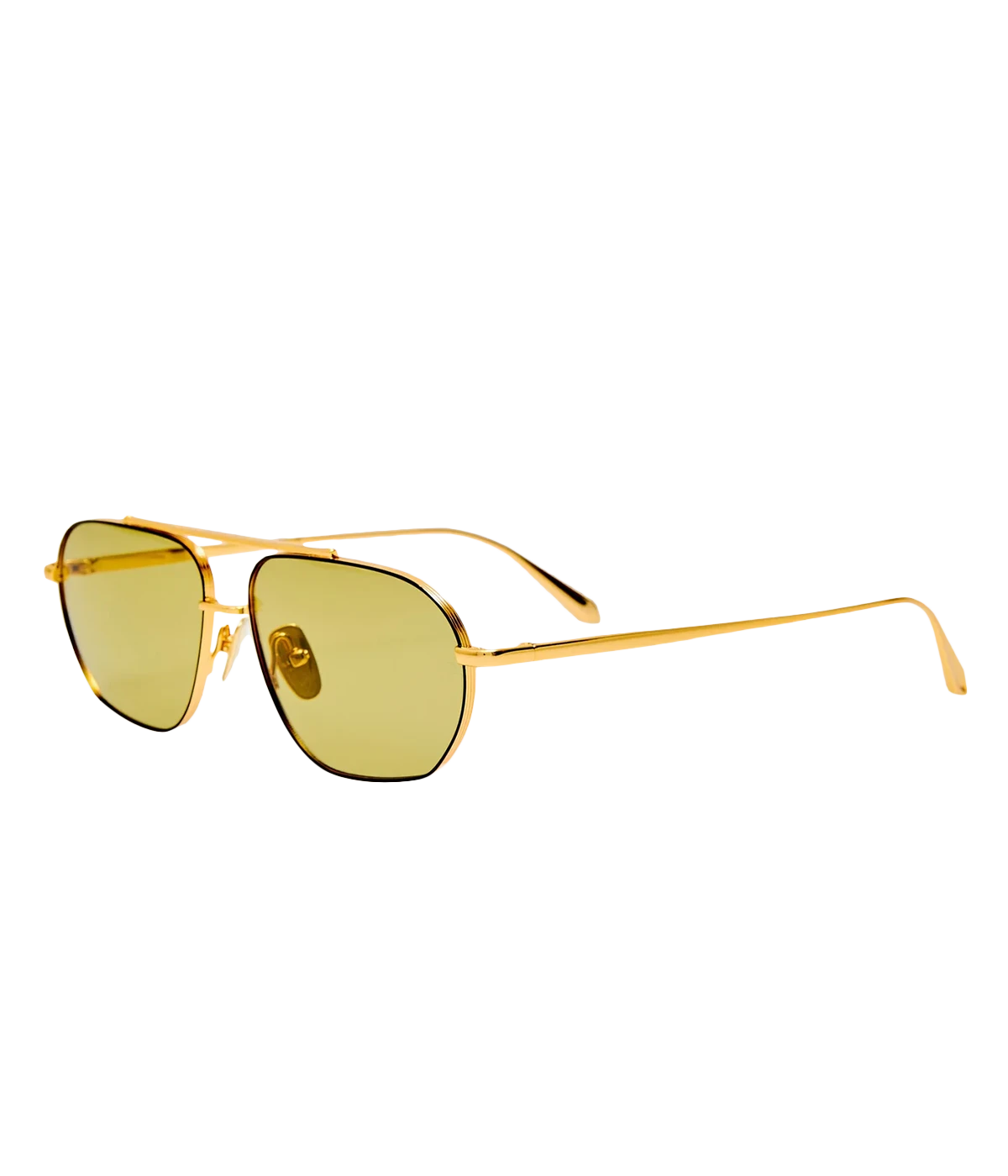 Arden Sunglasses in Yellow Gold/ Black/ Green