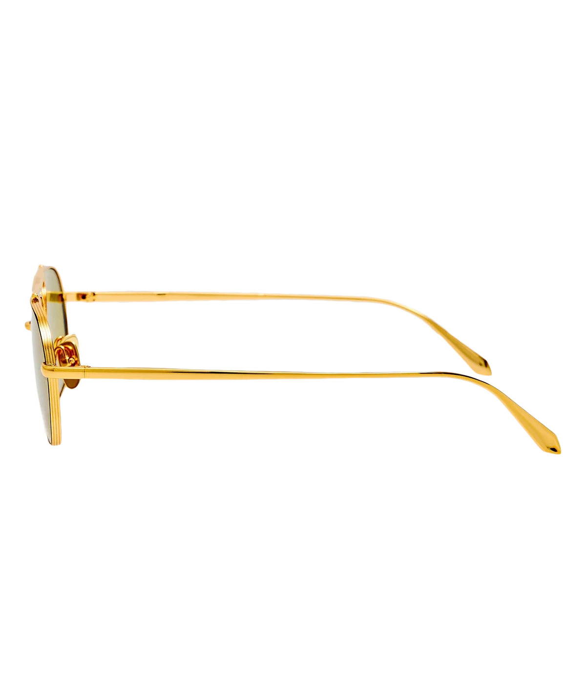 Arden Sunglasses in Yellow Gold/ Black/ Green