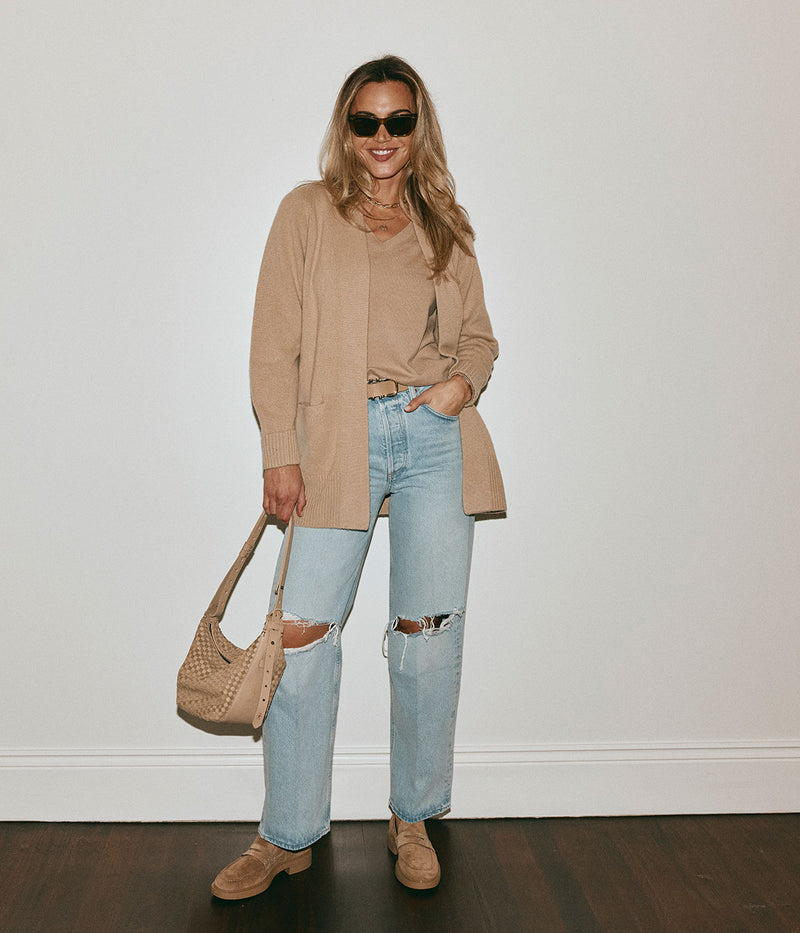 Weekend V Neck Knit in Camel