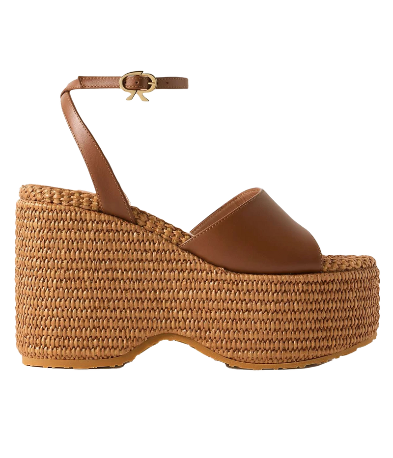 Thalia Wedge in Cuoio