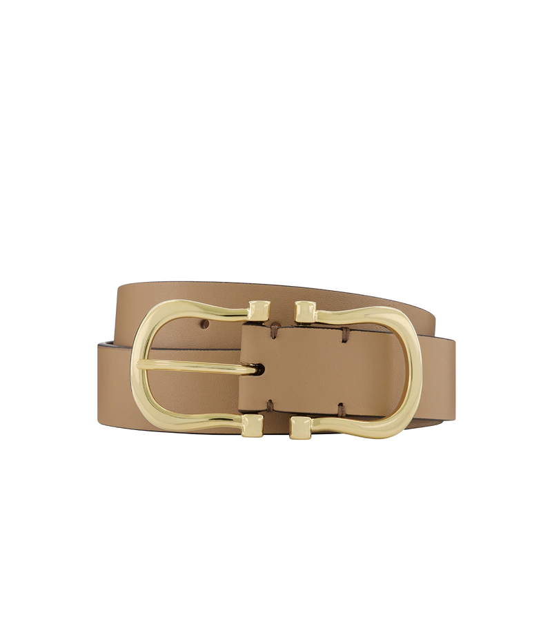 Baby Gold Nicky X Belt in Cappuccino