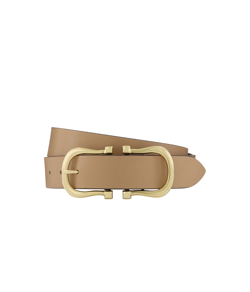 Baby Gold Nicky X Belt in Cappuccino
