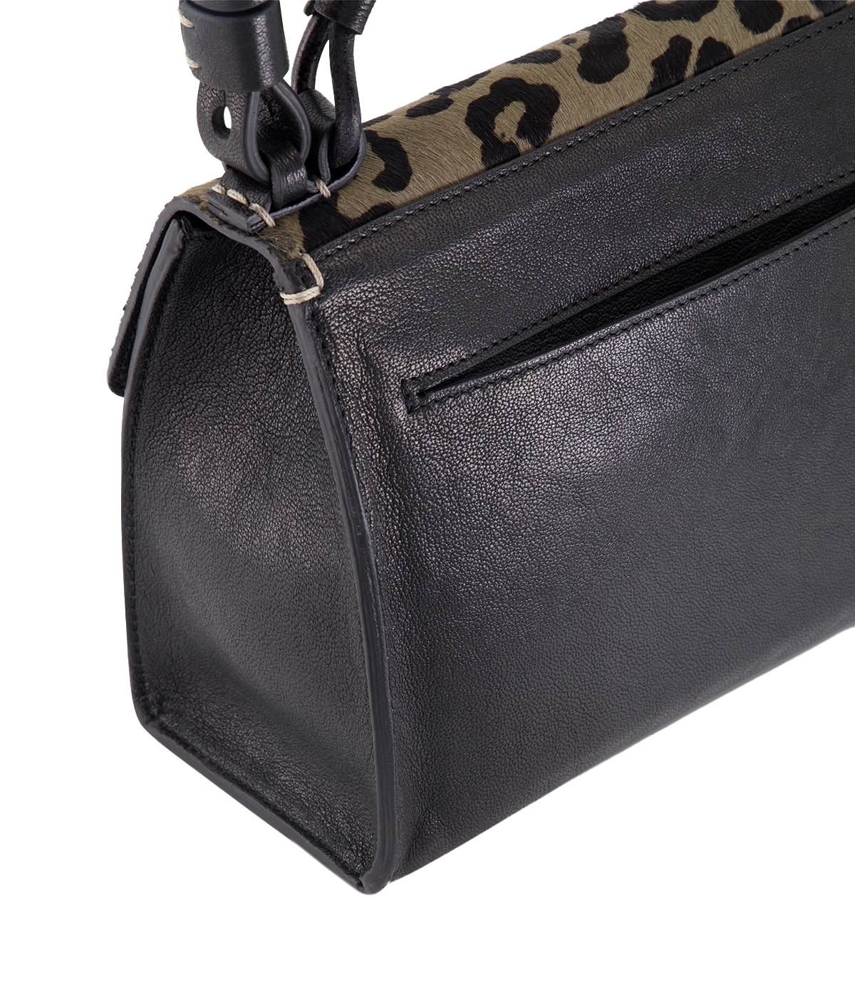 Bag Precios Baguette Lace Leopardo in Nero