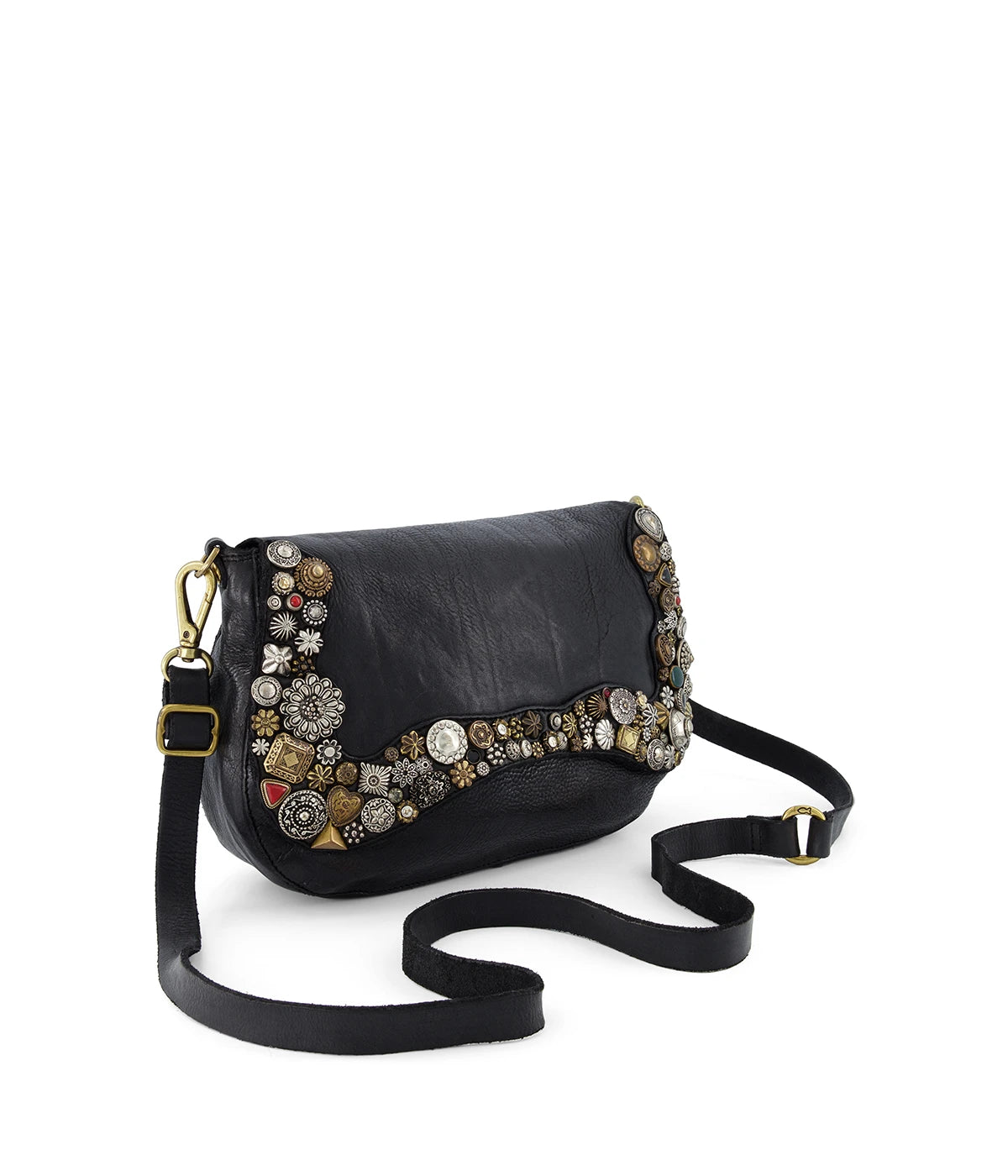 Shoulder Bag with Studs in Black
