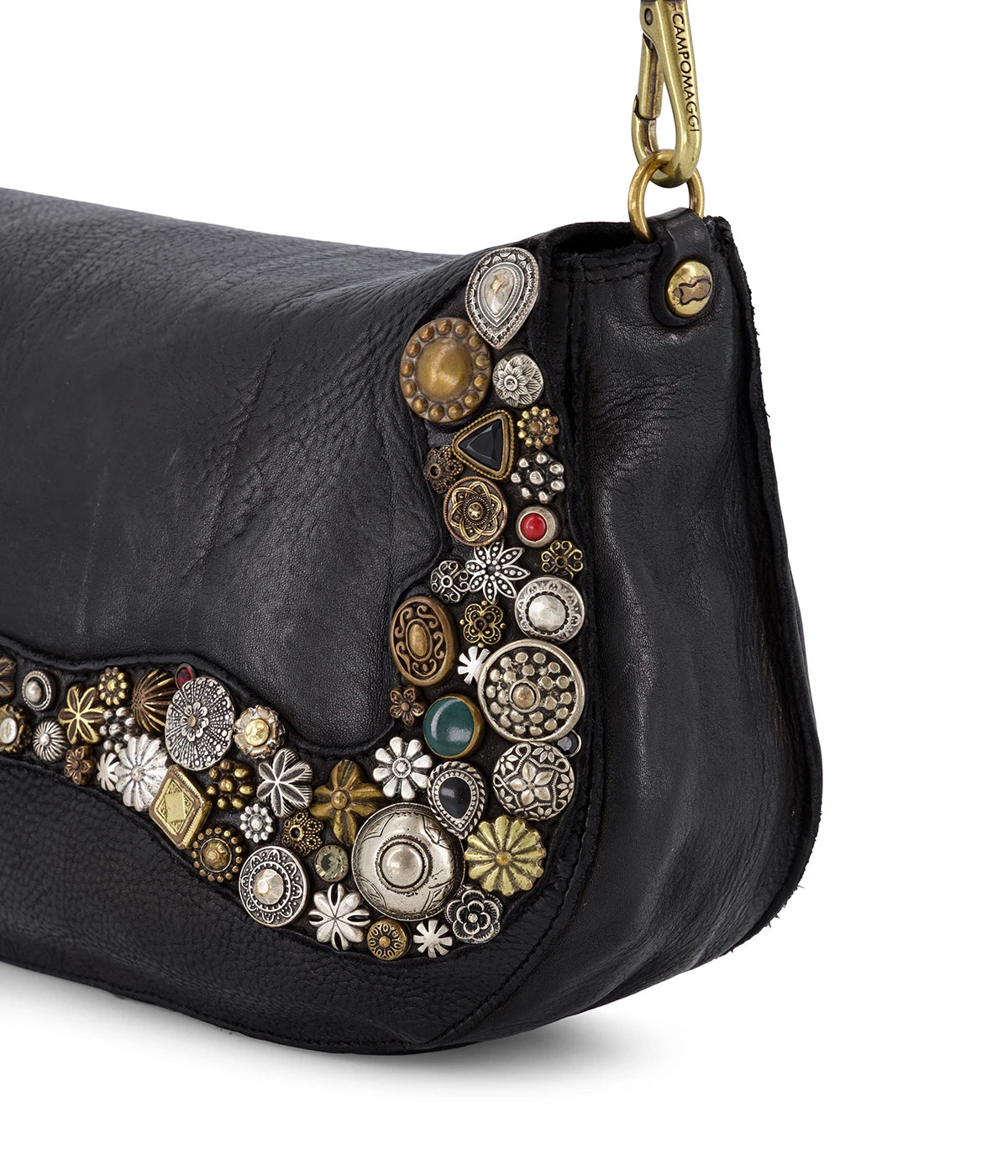 Shoulder Bag with Studs in Black