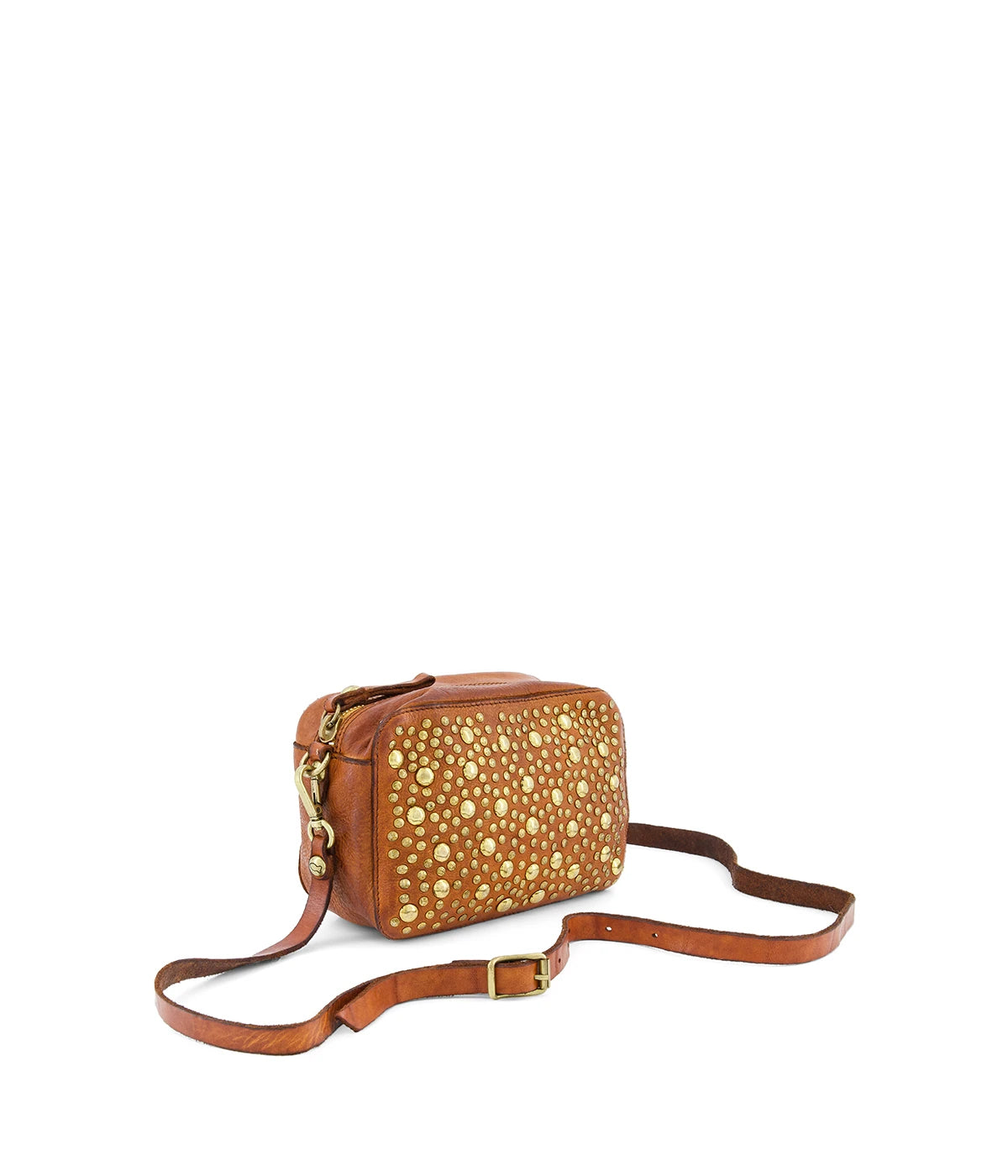 Bowling Bag Sphere Studs in Cognac