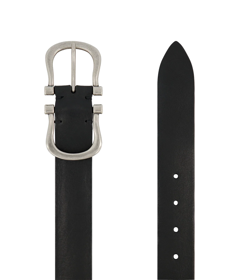 Silver Nicky X Belt in Black