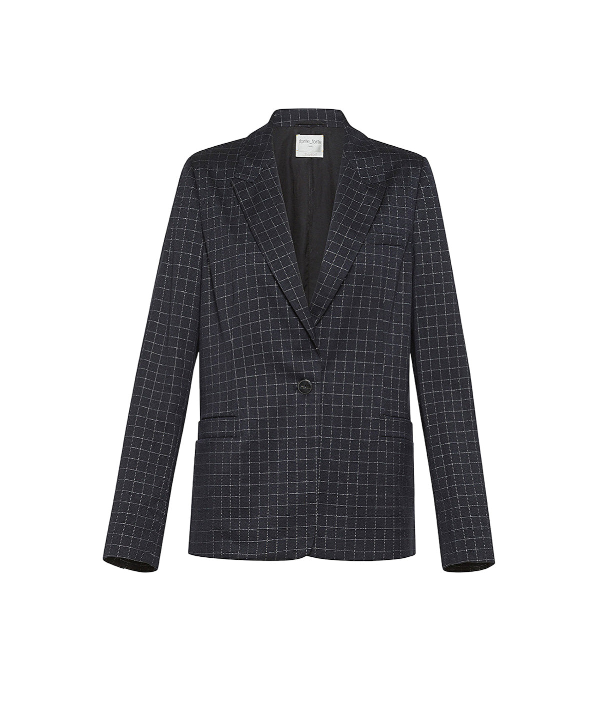 Batavia Silver Check Jacket in Nero