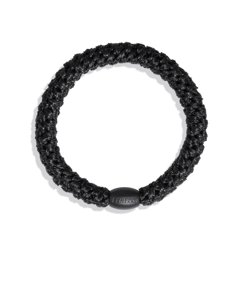 KKNEKKI Original Hair Tie in Black Glitter - photo of hair tie
