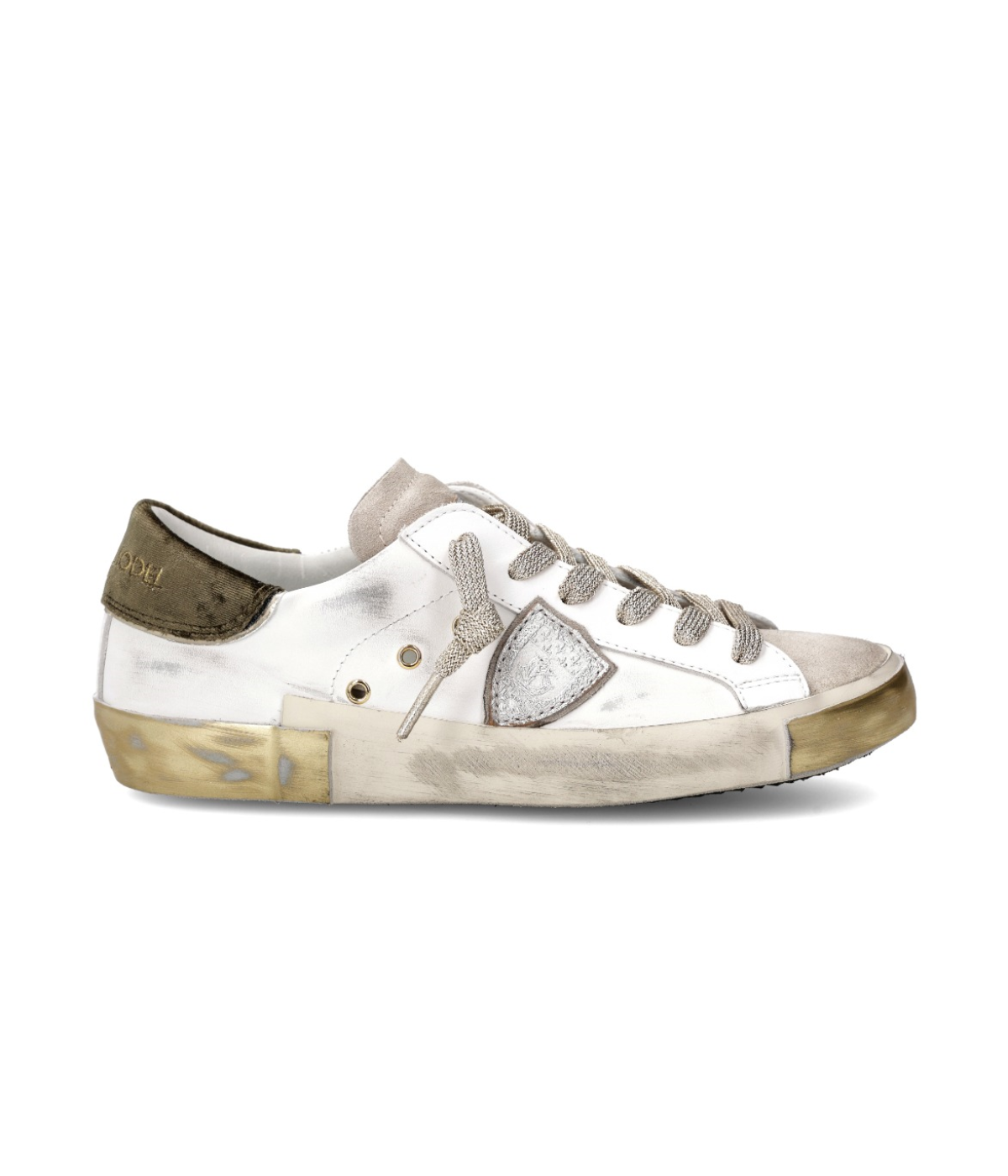 PRSX Low Woman in Veau Velour Blanc Militaire