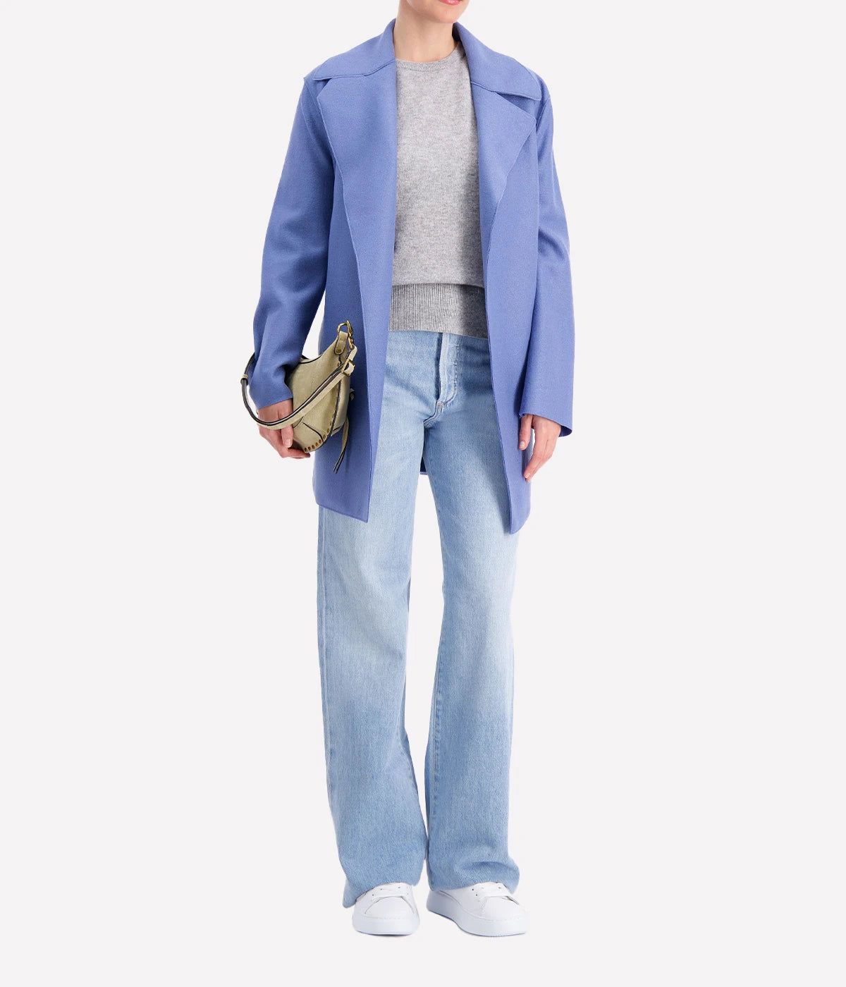 Short Trench in Denim Blue