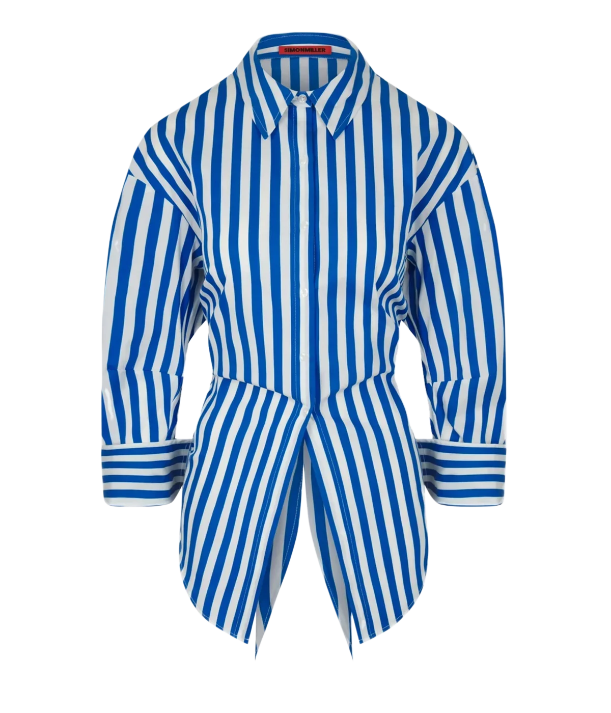 Loch Striped Poplin Button Up in Blue Stripe