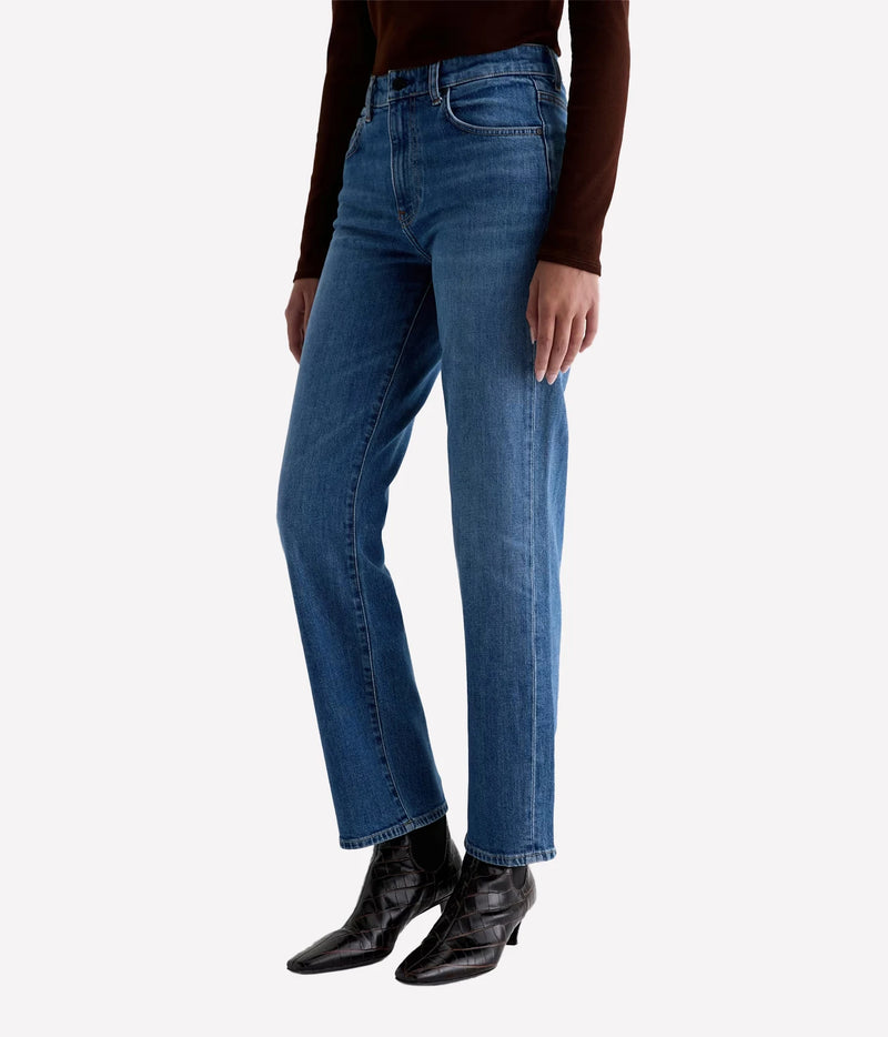 AG Jeans Brinley Jean in Chord, on model, angled front