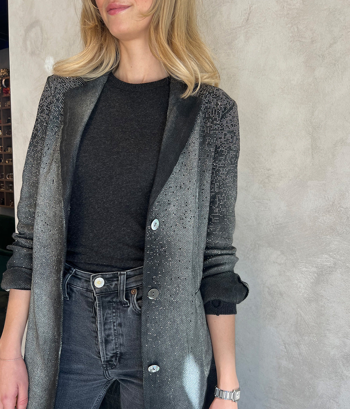 *FINAL SALE* Mat Stitch Coat w Studs in Huskey