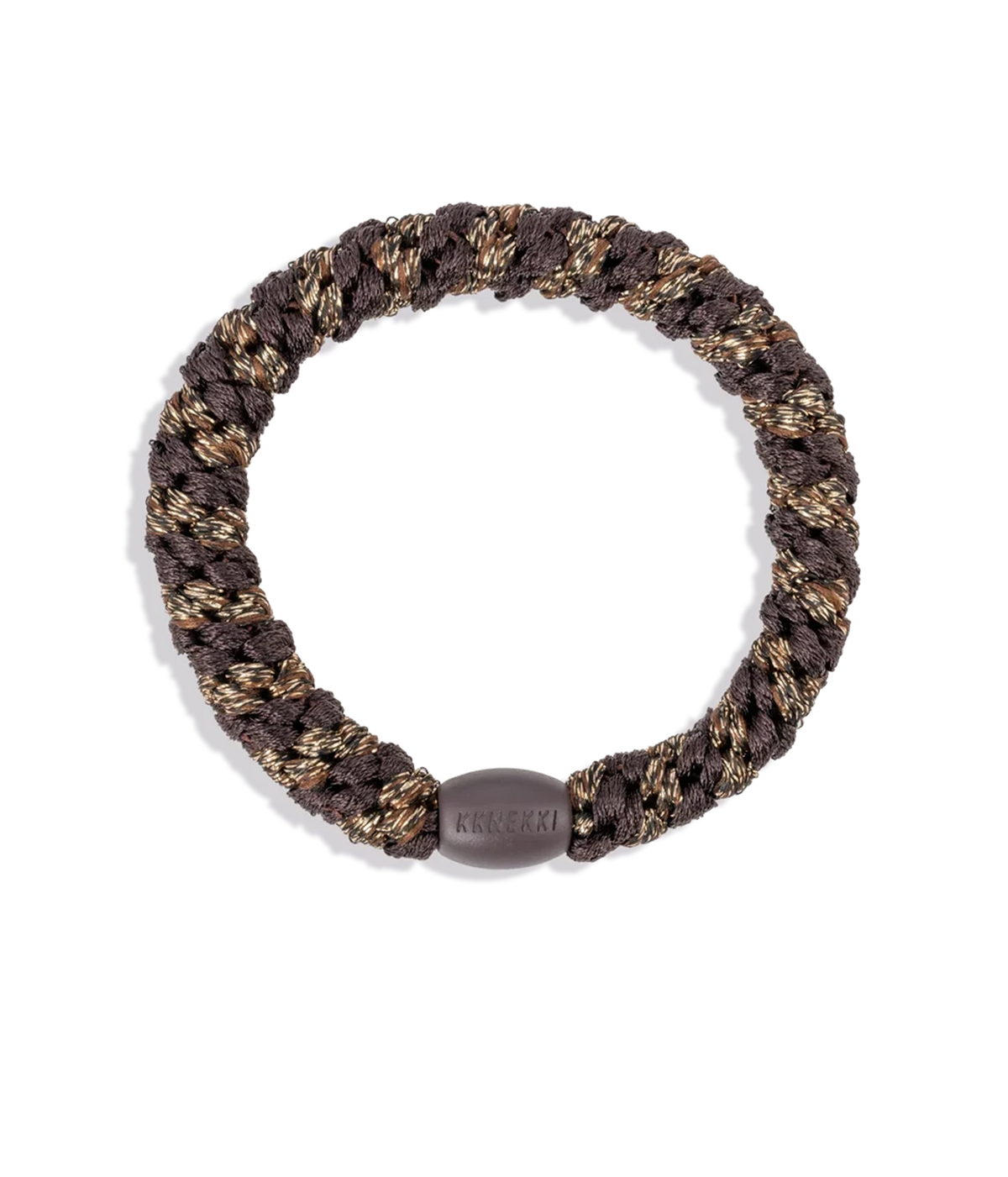 KKNEKKI Original Hair Tie in Brown Coffee Glitter Stripe - image of hairtie