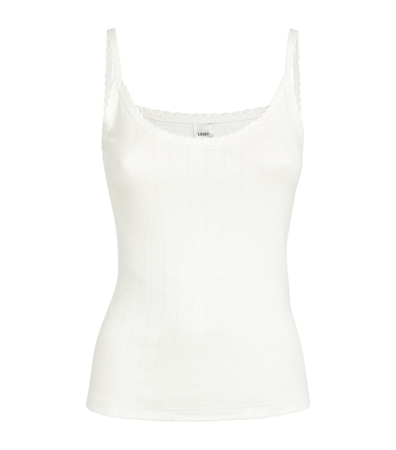 Pointelle Classic Tank Top in White