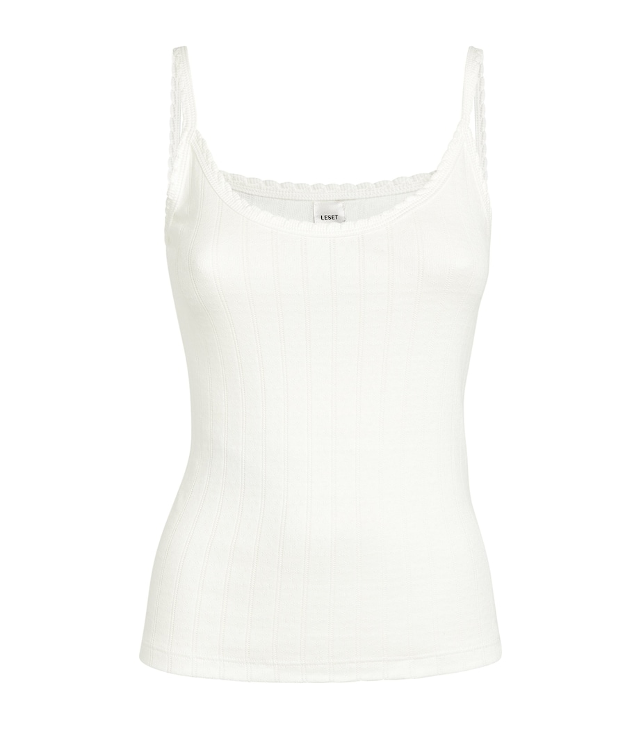 Pointelle Classic Tank Top in White