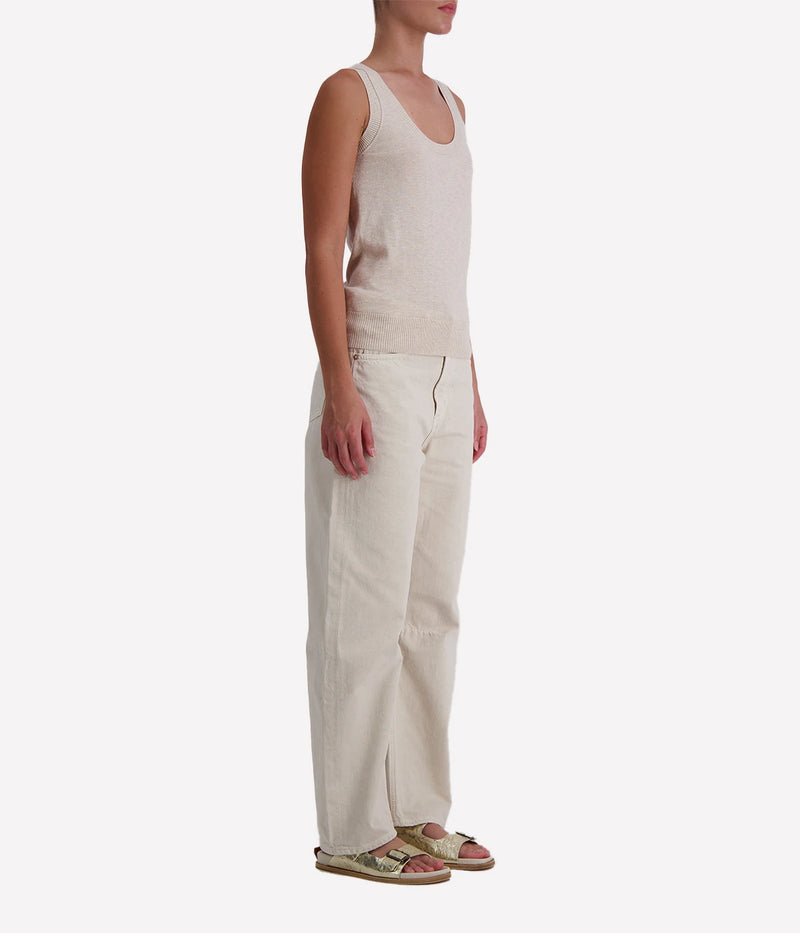 Cashmere Scoop Neck Tank in Brown Sugar