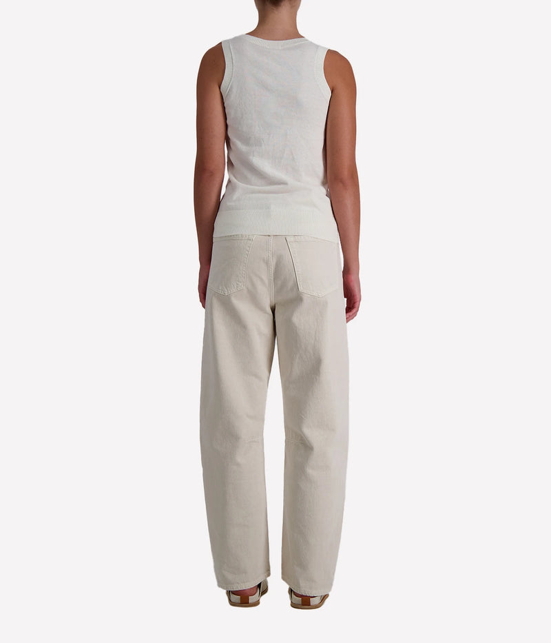 Cashmere Scoop Neck Tank In White
