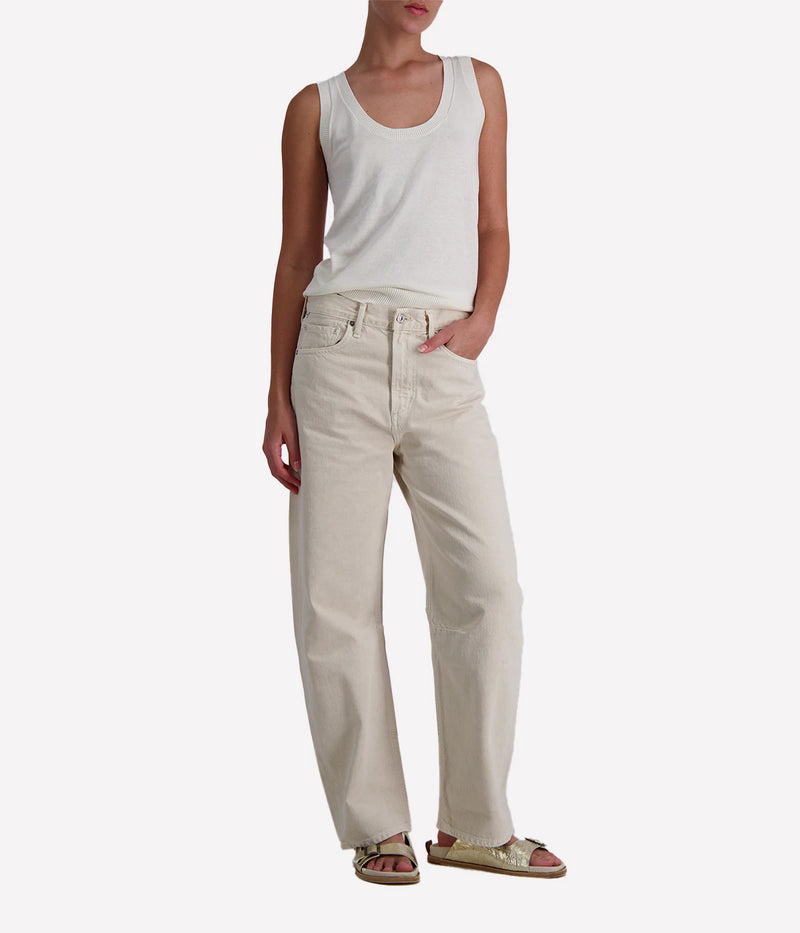 Cashmere Scoop Neck Tank In White