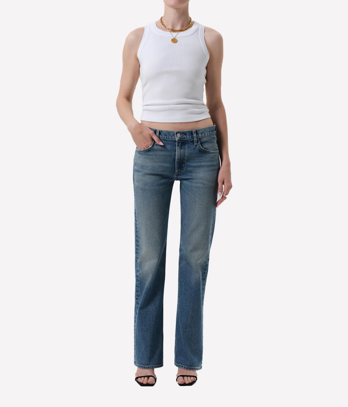 Genova Low Rise Boot Denim Jean In Clairo