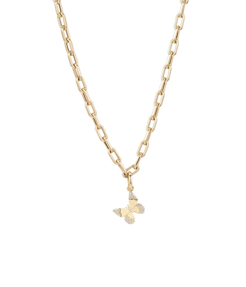 Diamond Butterfly Hinged Charm Y14 Fine Jewellery in 14k Yellow Gold