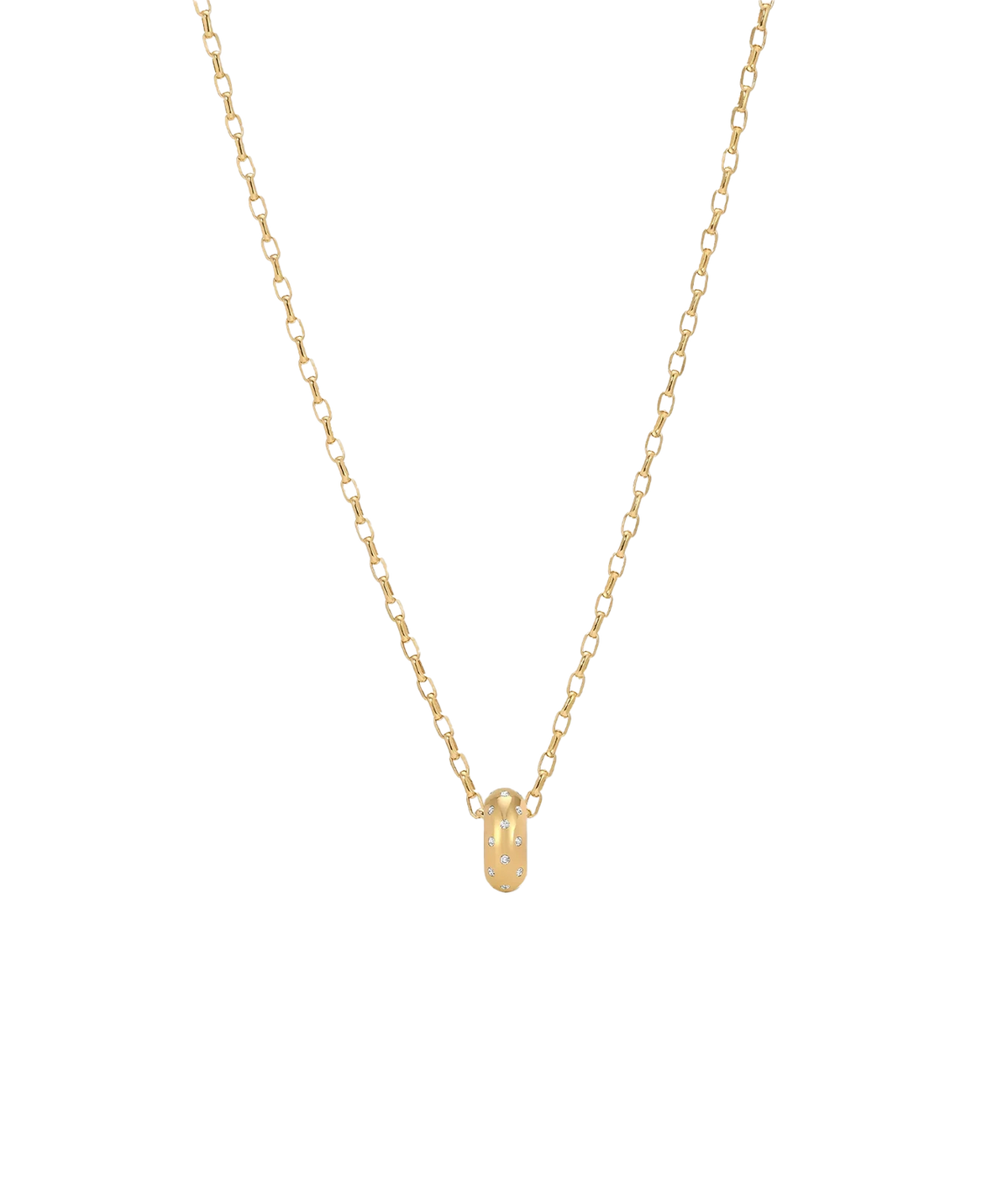Adina Reyter Diamond Polka Dot Big Bead in 14K Yellow Gold threaded onto a fine gold chain