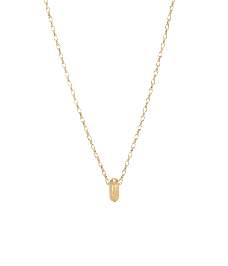 Adina Reyter Diamond Polka Dot Big Bead in 14K Yellow Gold threaded onto a fine gold chain