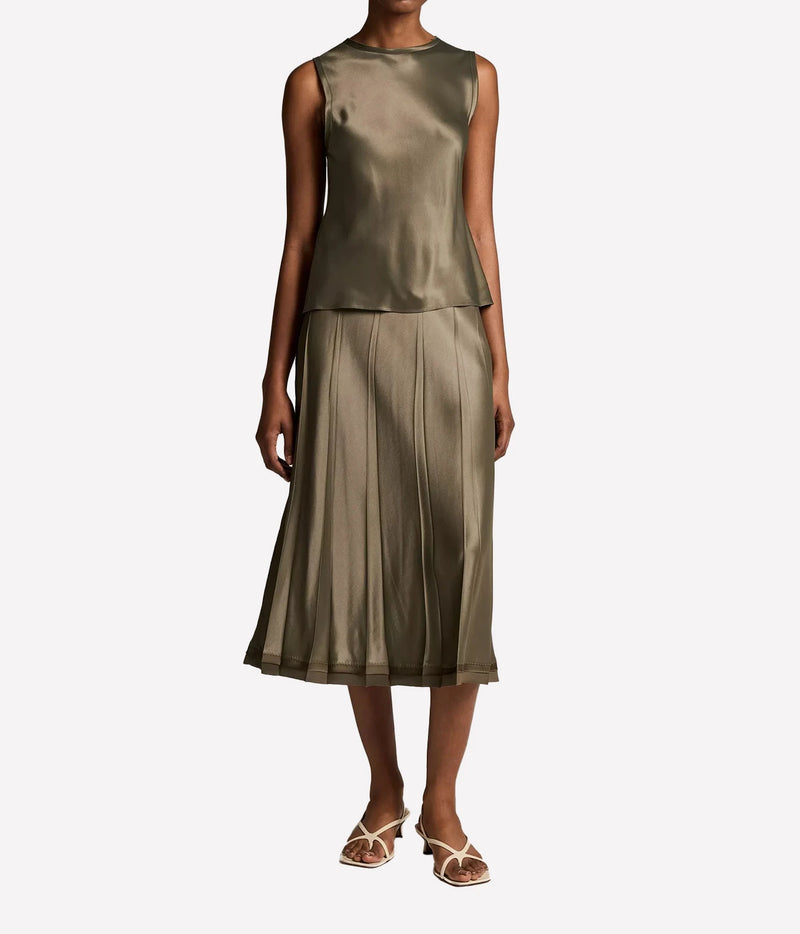 Creased Pleated Skirt in Pine Grove