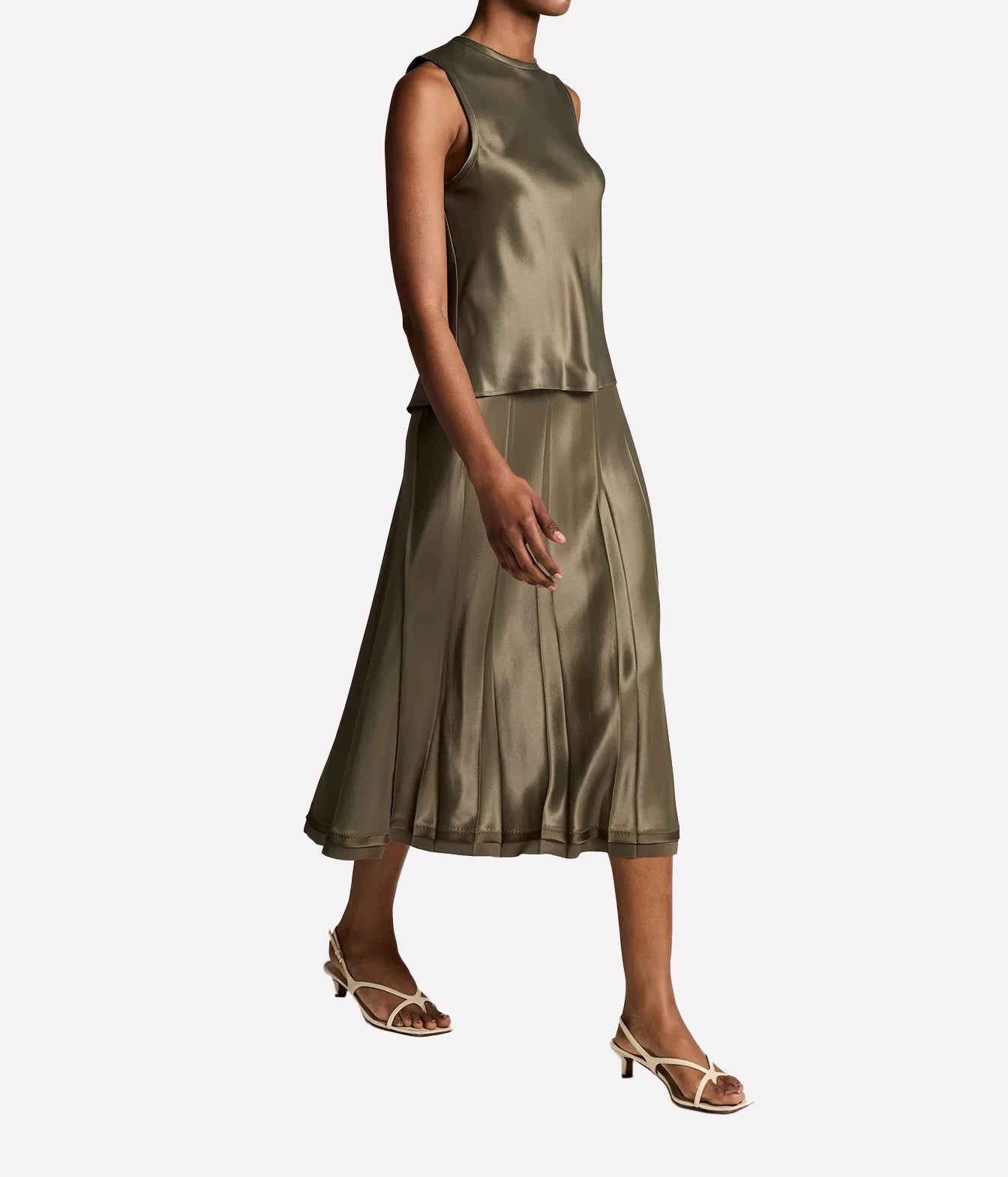 Creased Pleated Skirt in Pine Grove