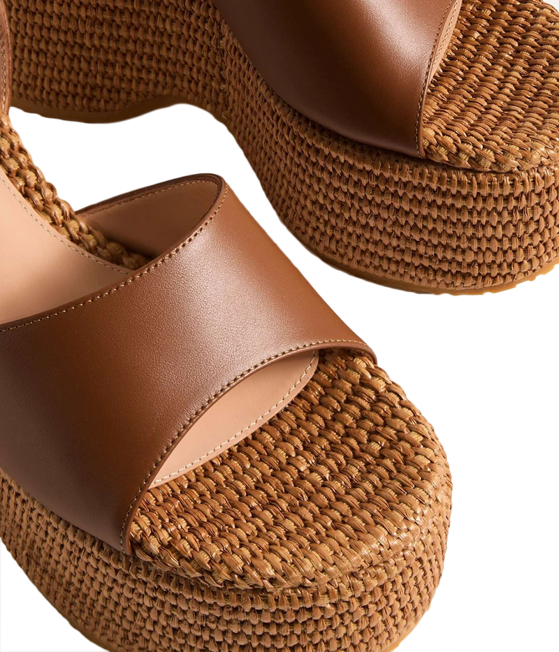 Thalia Wedge in Cuoio