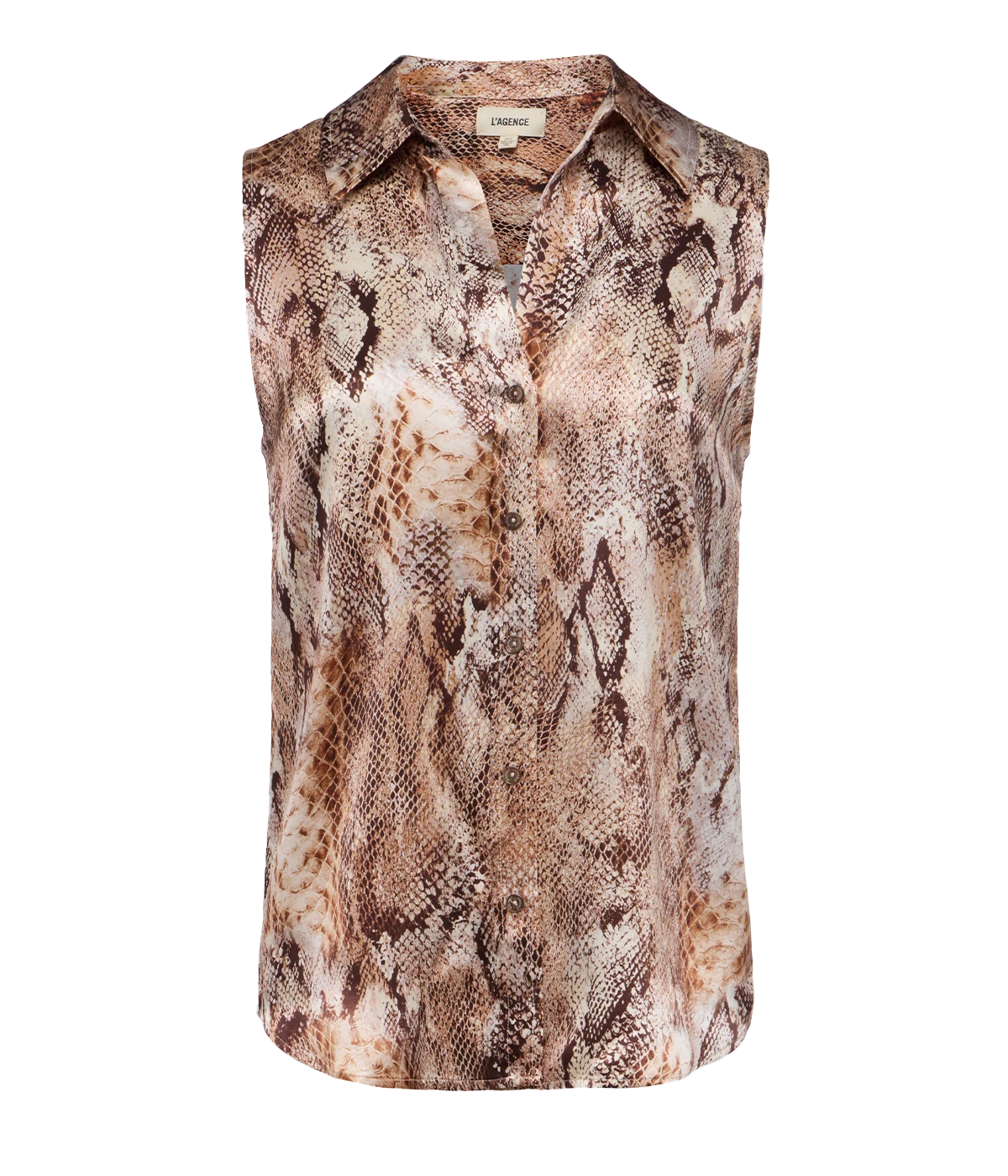 Emmy Sleeveless Blouse in Tan Multi Western Snake