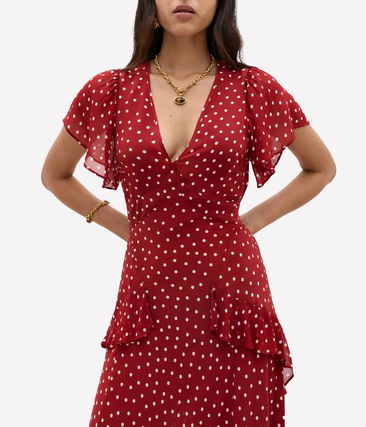 Evie Dress in Dot Red