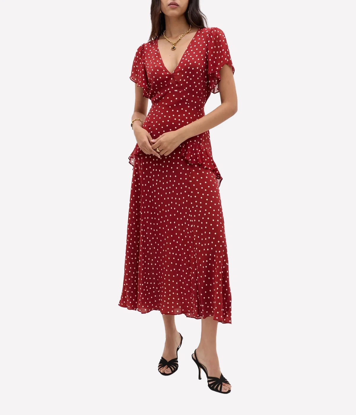 Evie Dress in Dot Red