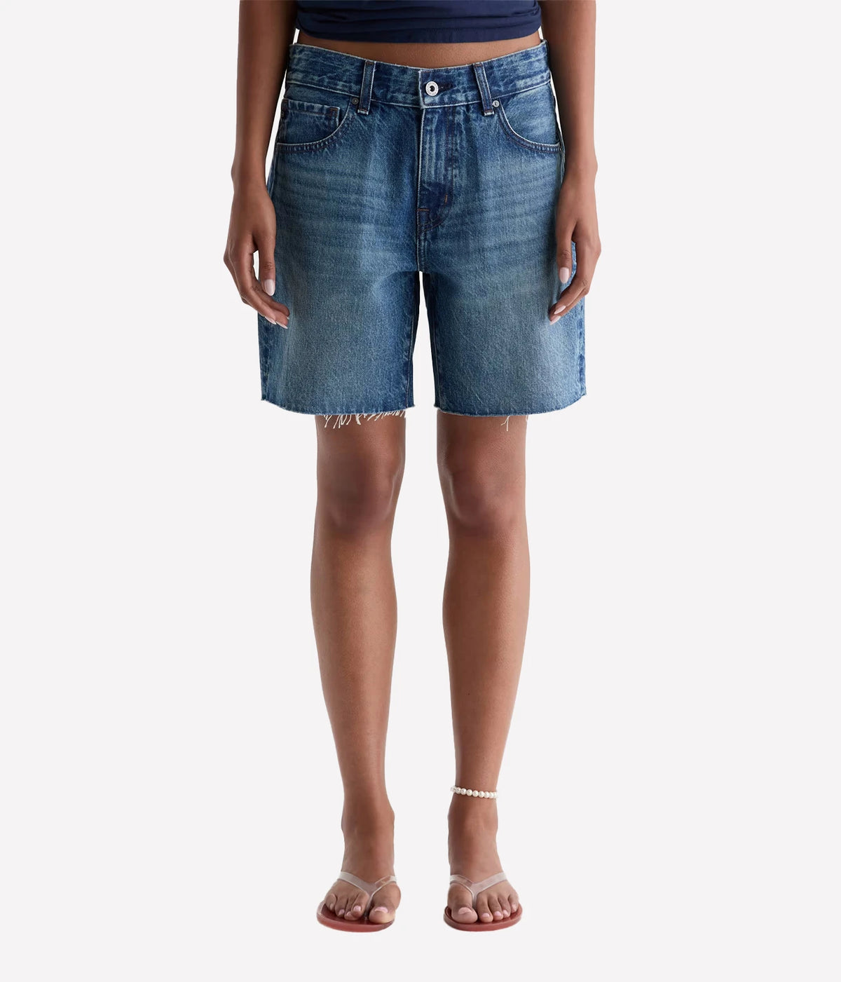 AG Jeans Ex-Boyfriend Short in Nouveau, on model, front