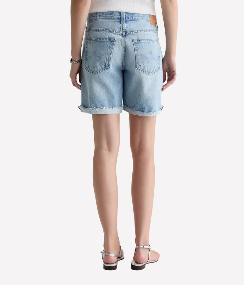 AG Jeans Ex-Boyfriend Short in Soft Focus, on model, back view