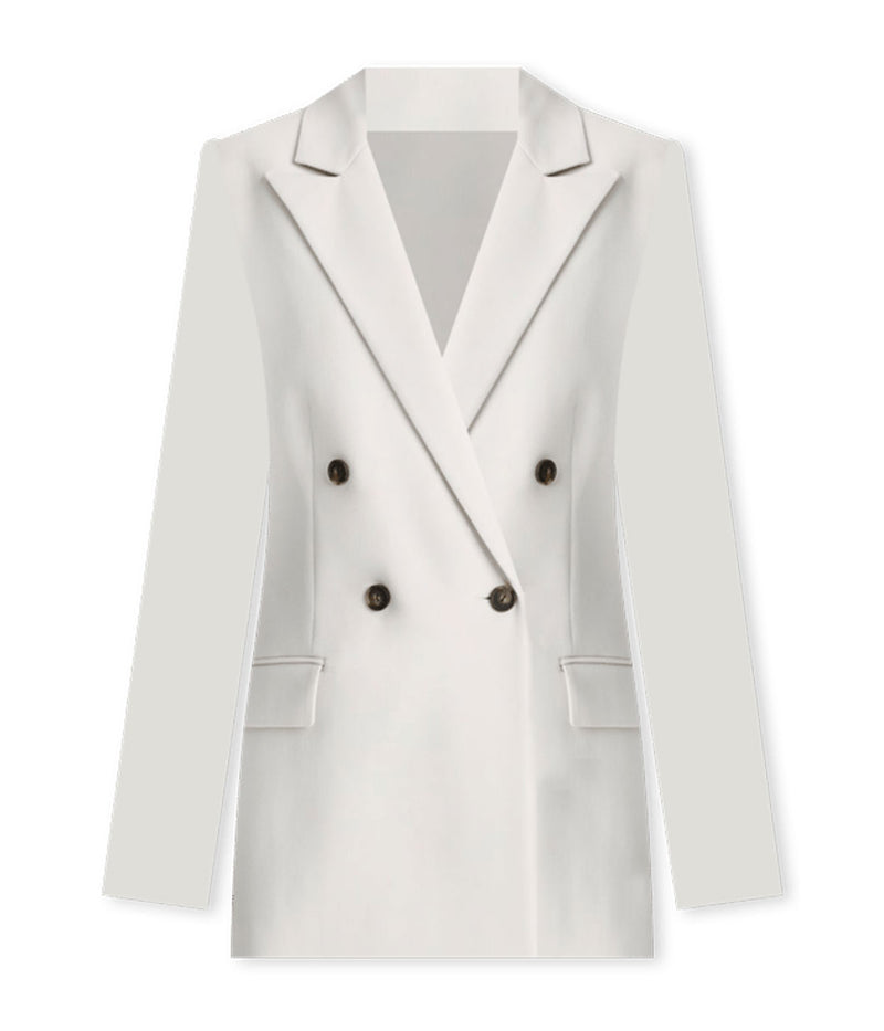Double Breasted Blazer in Salt Glass
