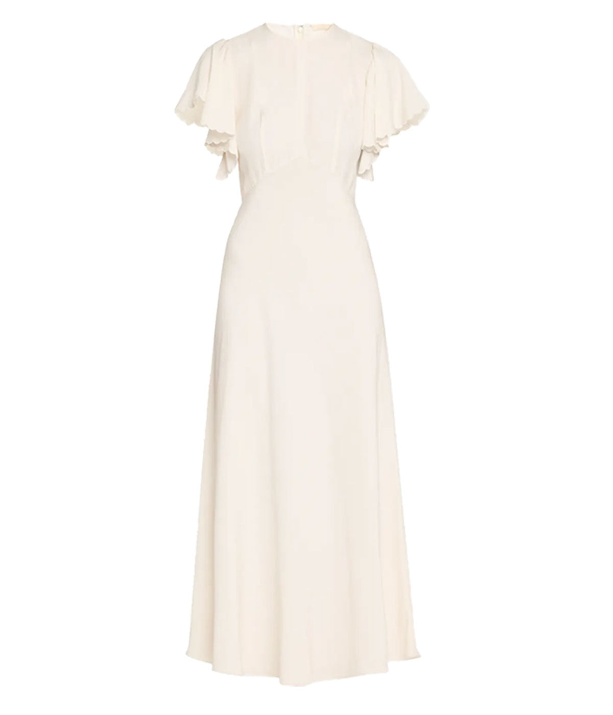 Blithe Flutter Sleeve Midi Dress in Pristine