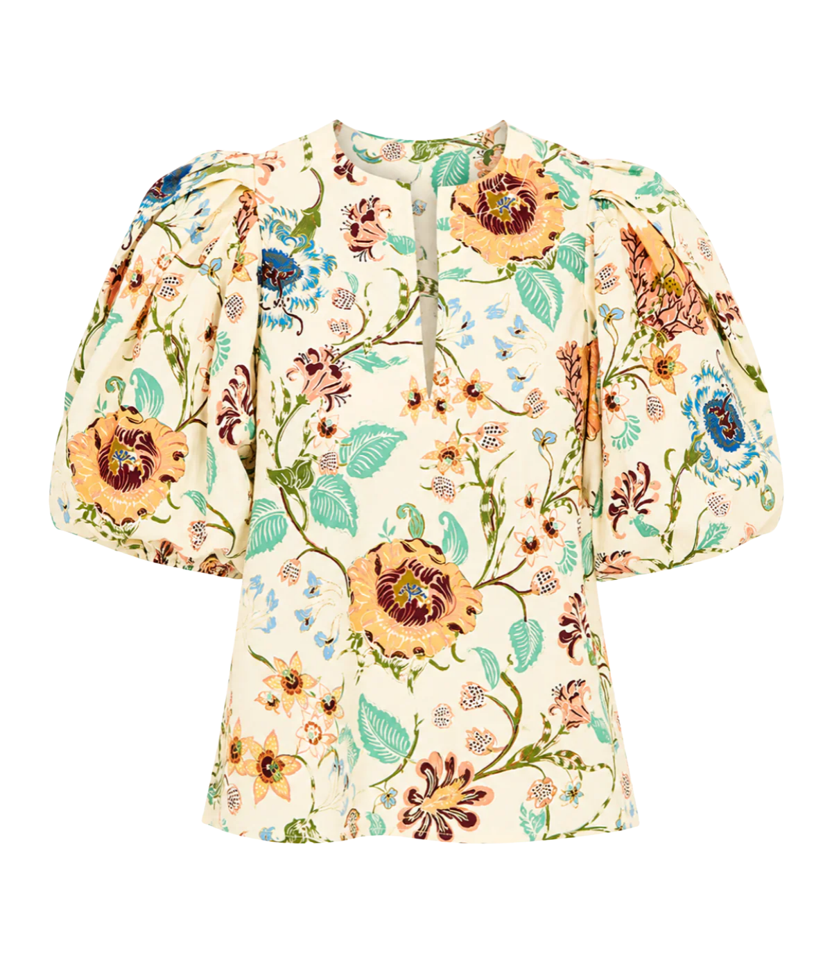 Florielle Short Sleeve Cotton Top In Abalone
