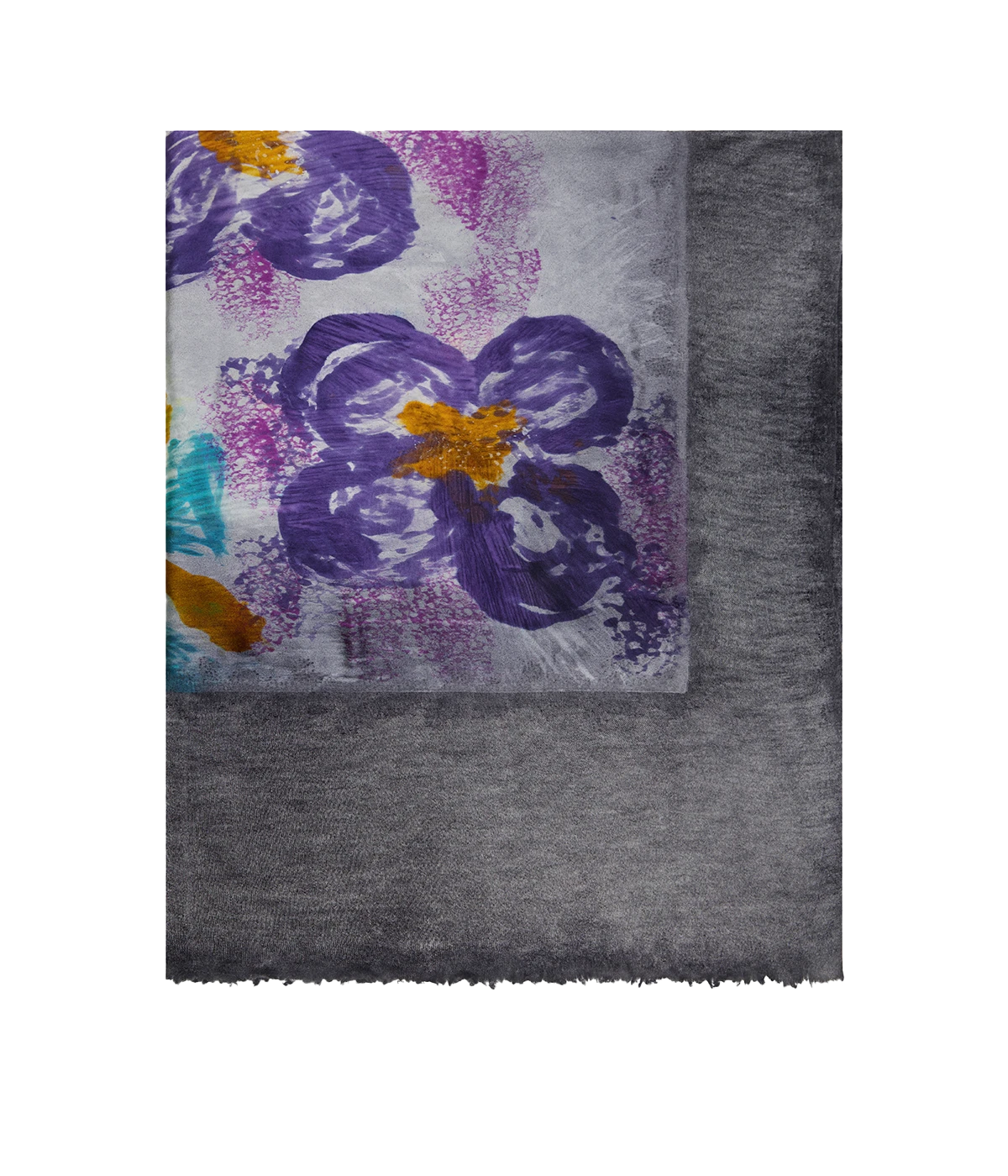 Flowers Lake Silk Foulard Scarf In Husky