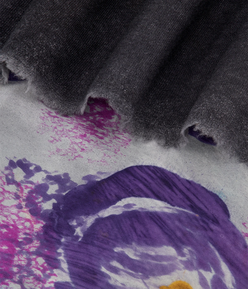 Flowers Lake Silk Foulard Scarf In Husky