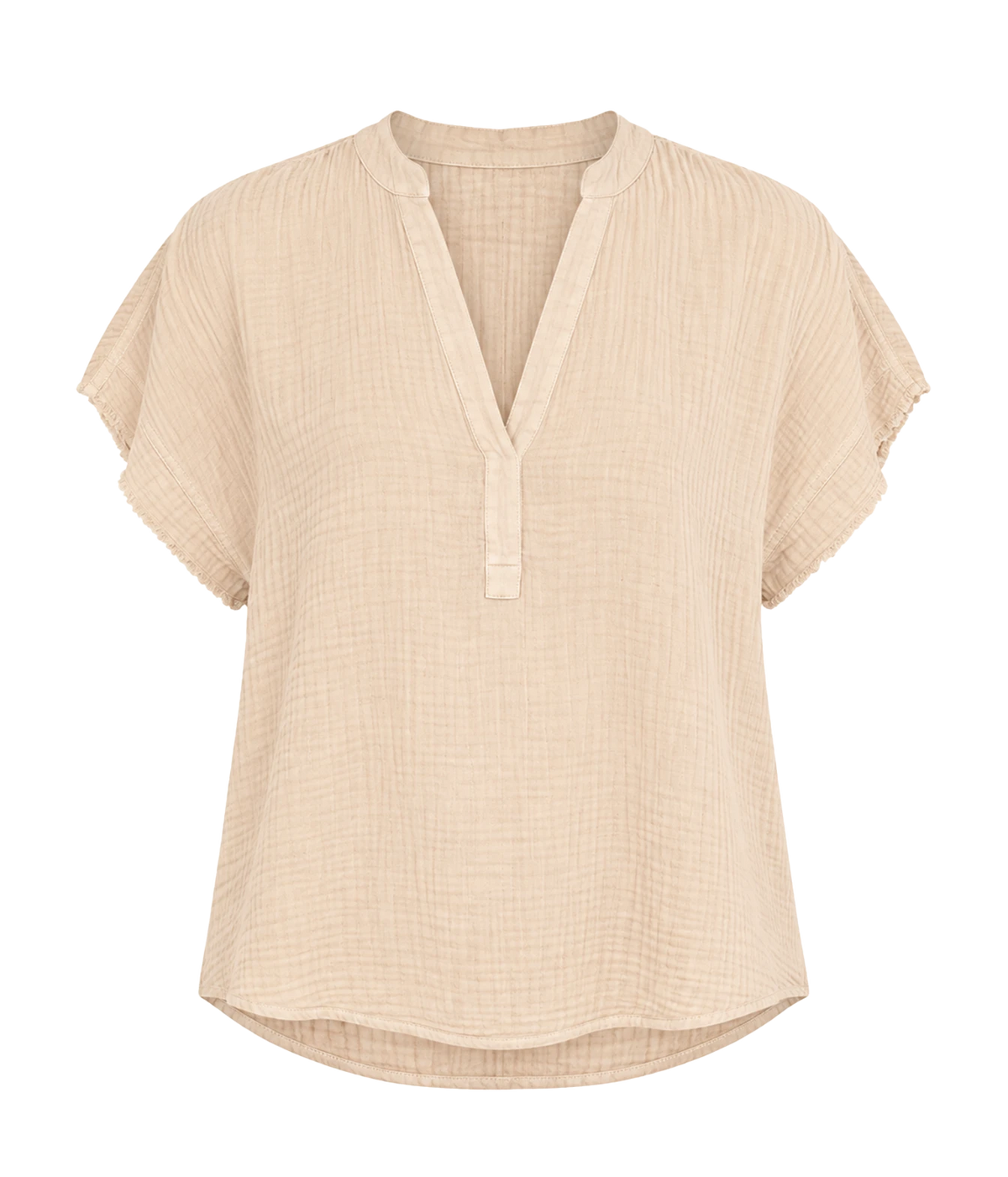 xirena beige blouse top with v neckline