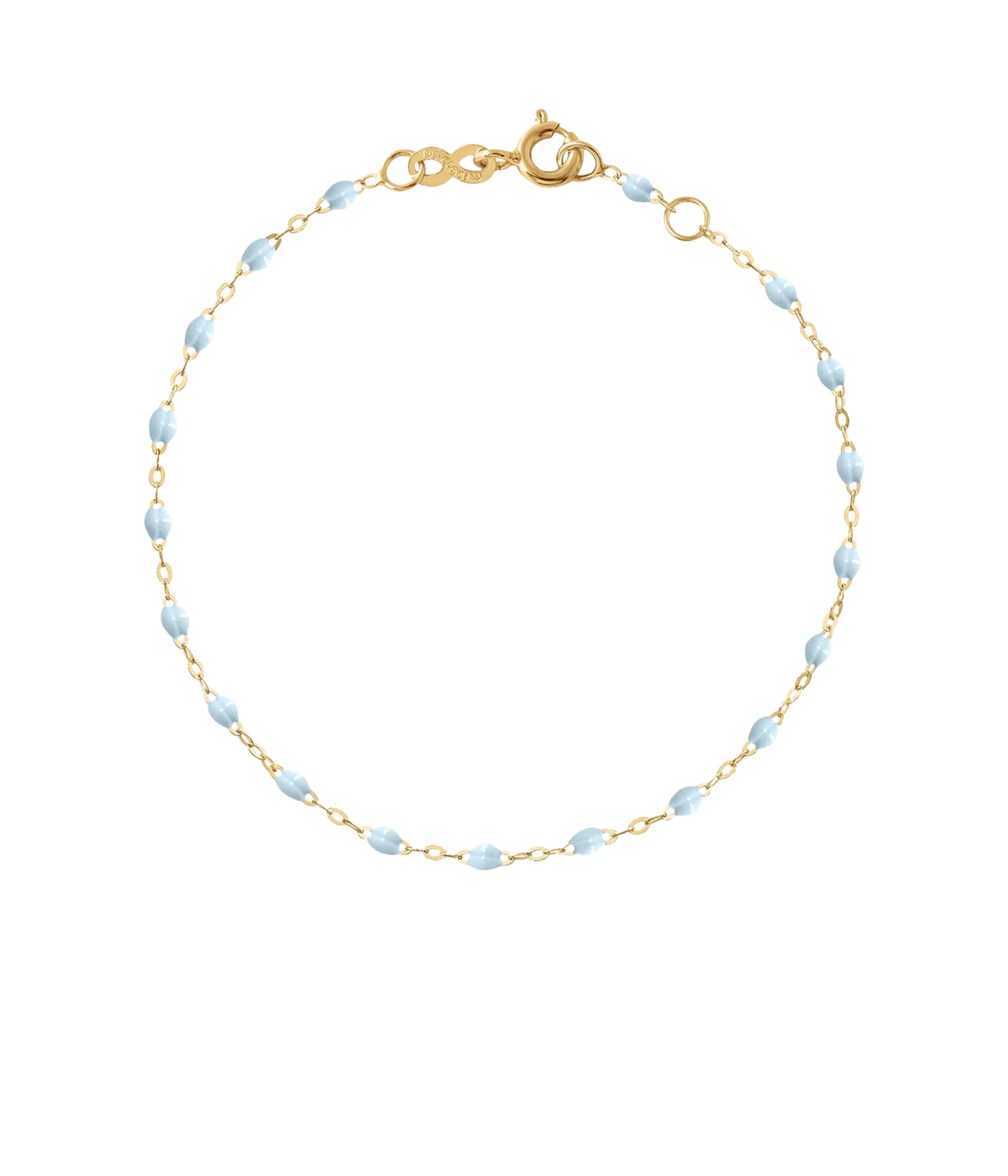 Classic Gigi 17cm Bracelet 18K Yellow Gold in Baby Blue