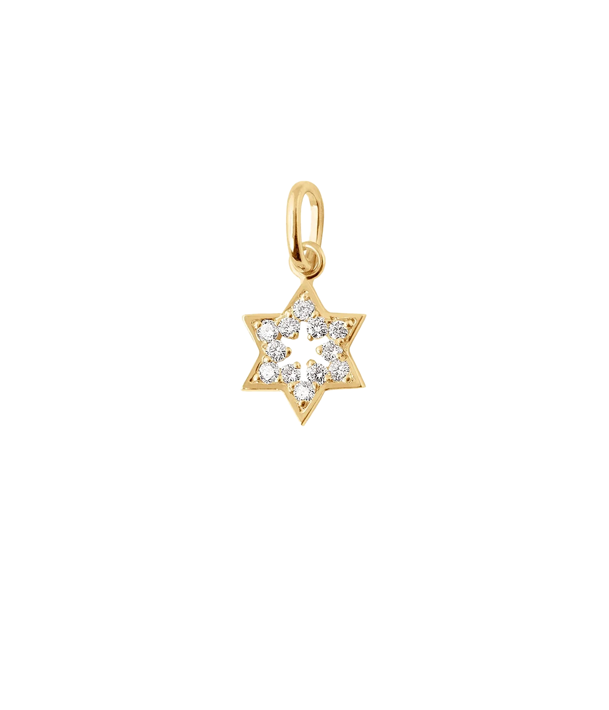 Star of David Diamond Pendant in Yellow Gold