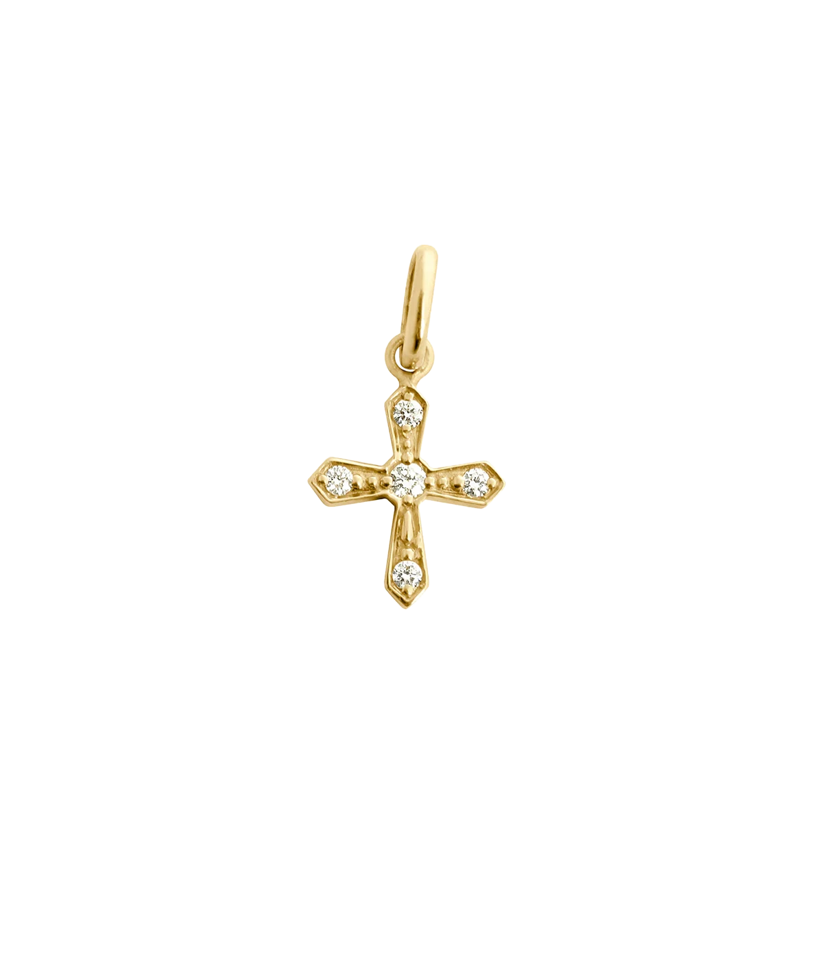 Vintage Cross Diamond Pendant in Yellow Gold