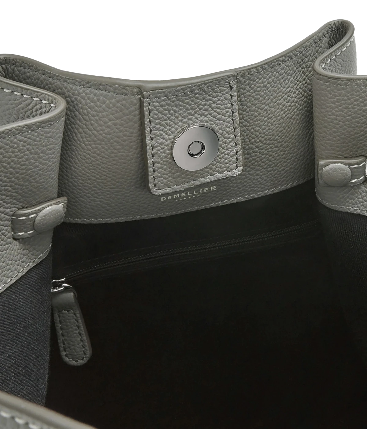 New York Hobo Bag in Stone Grey Ecru Stitching