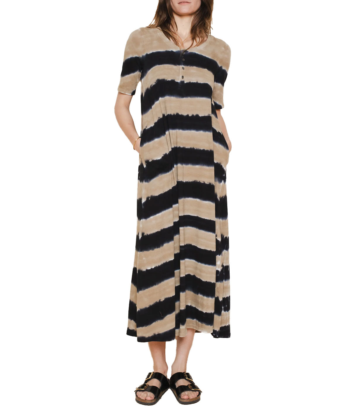 Christy Drama Maxi in Neutral Stripes