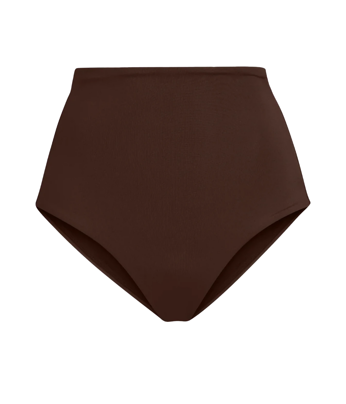 A pair of high-waisted bikini bottoms in a solid dark brown color, Hi Tide Bottom In Cold Brew