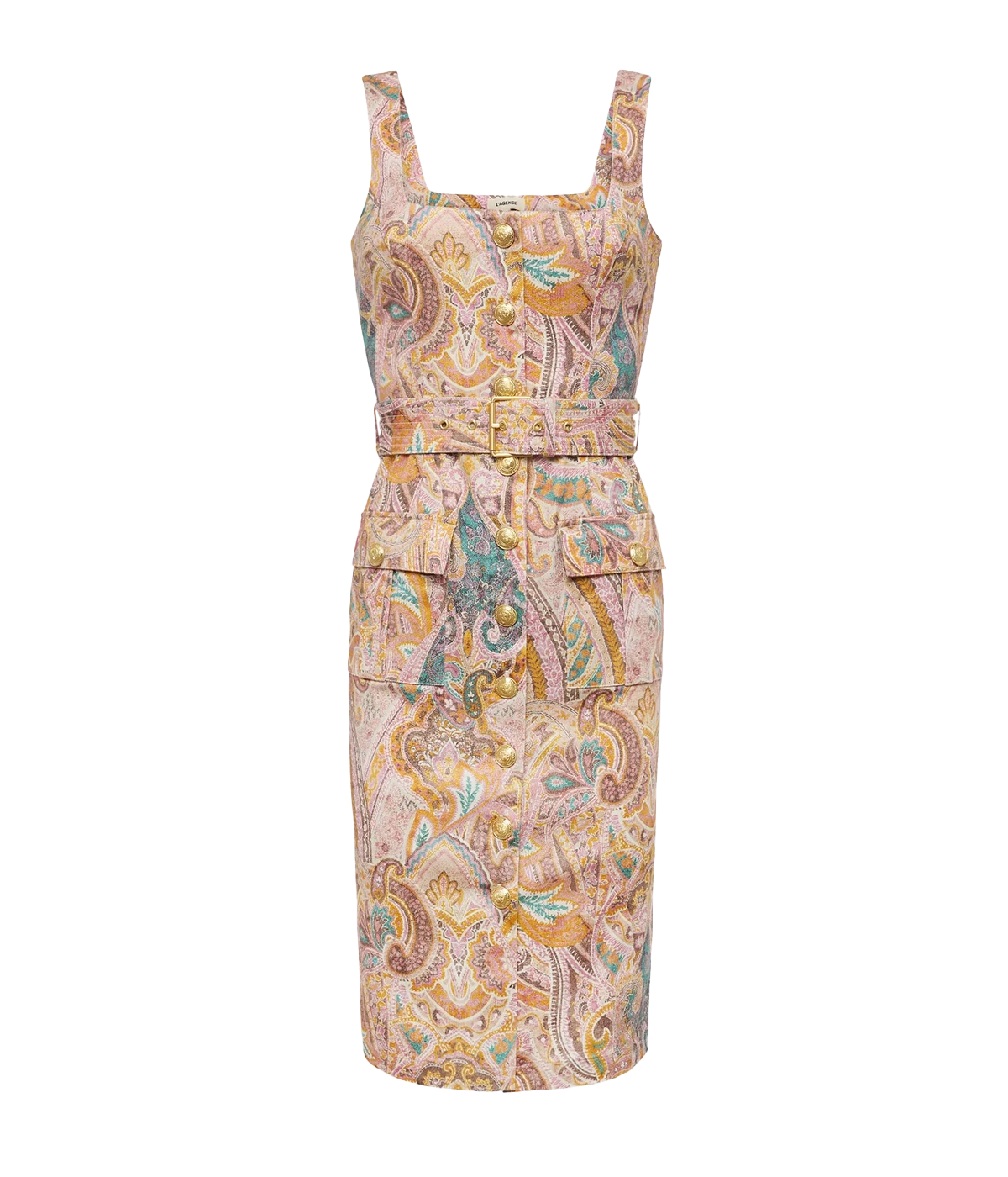 Idy BTN Front Dress in Multi Western Paisley