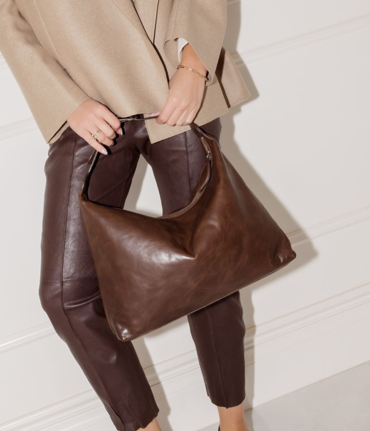 Pillow Shoulder Bag in Dark Brown